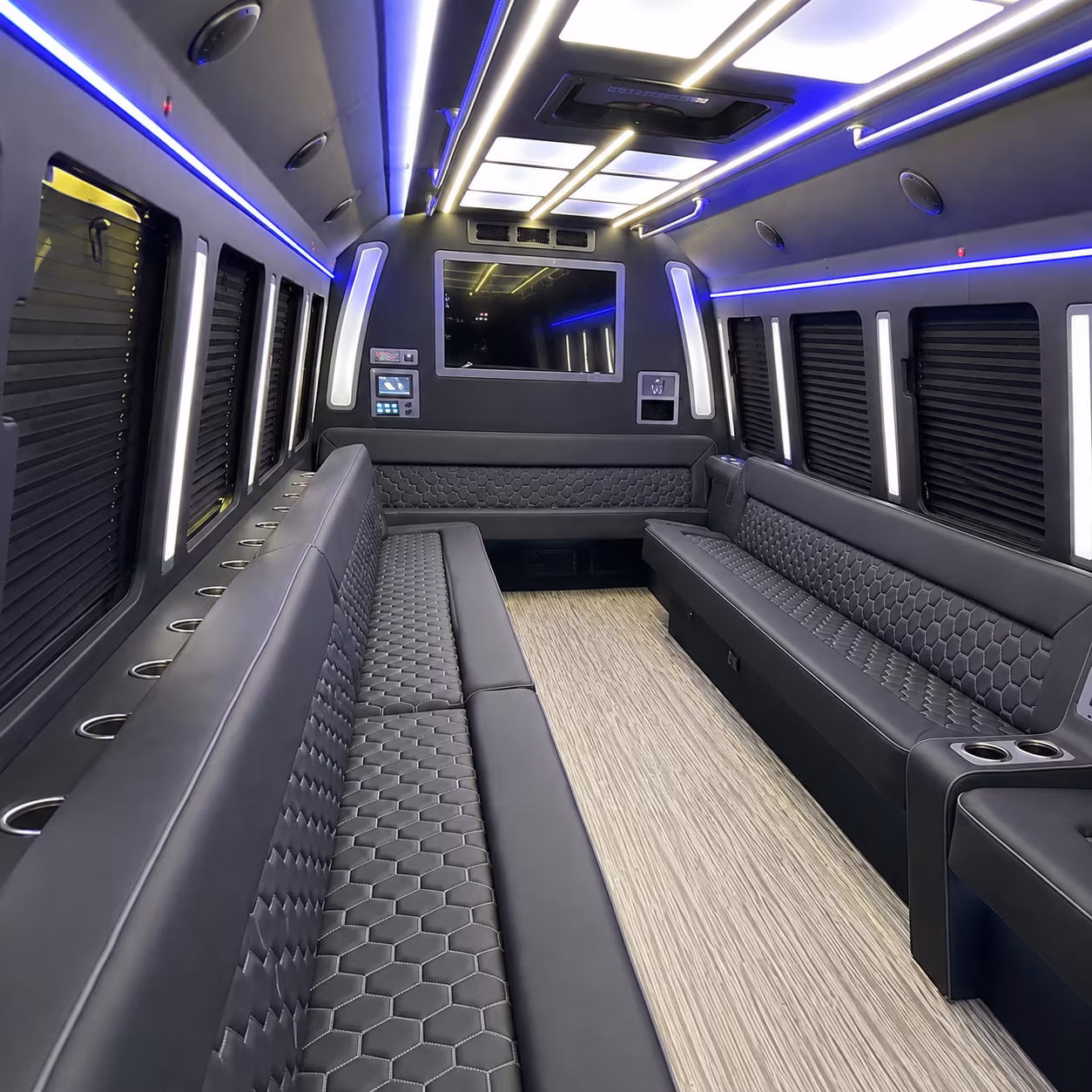 greeley 40 passenger party bus inside