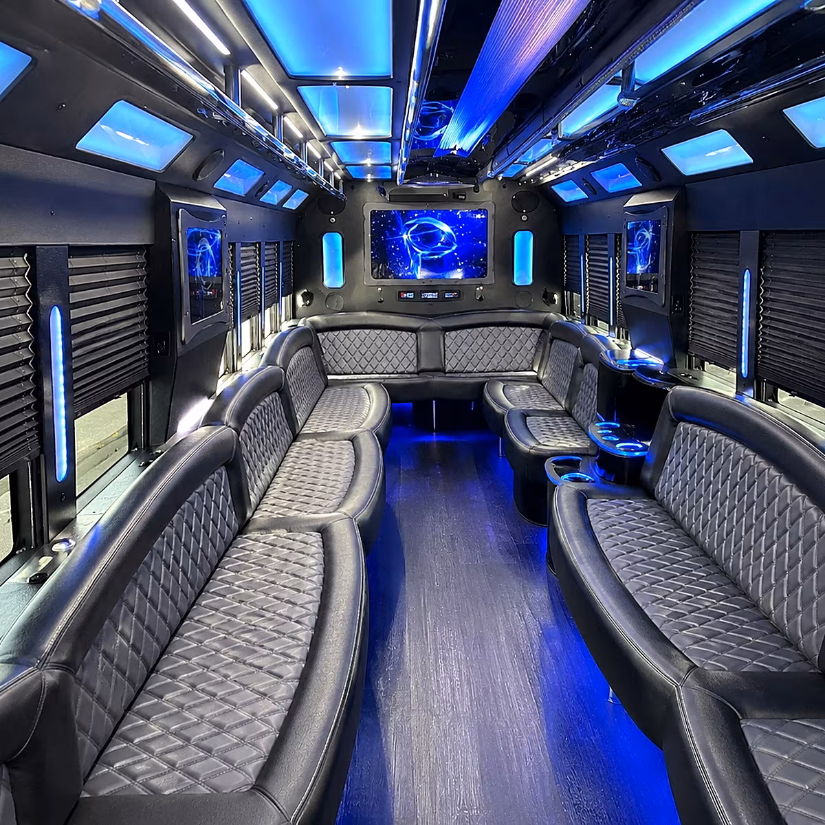 greeley 50 passenger party bus interior